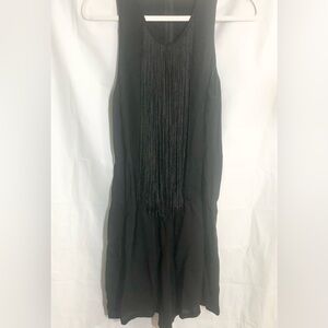 Karina Grimaldi Fringe Romper Sz M One Piece Jumpsuit Pockets Festival Boho Sexy
